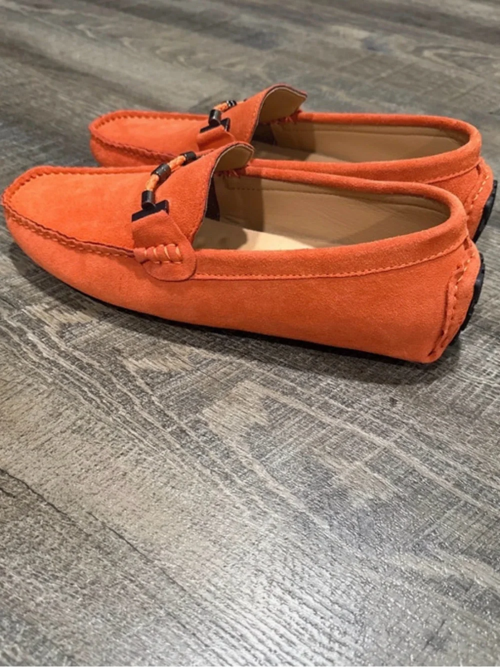 Men’s Orange Suede Bit Loafers